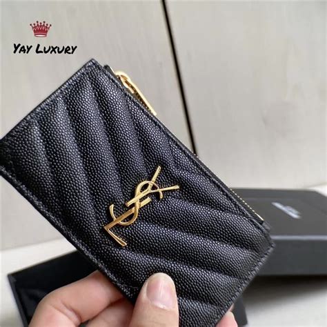 ysl card holder caviar